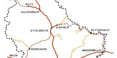 नक्शा लक्समबर्ग के रेलवे स्टेशन