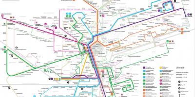 का नक्शा मेट्रो लक्समबर्ग