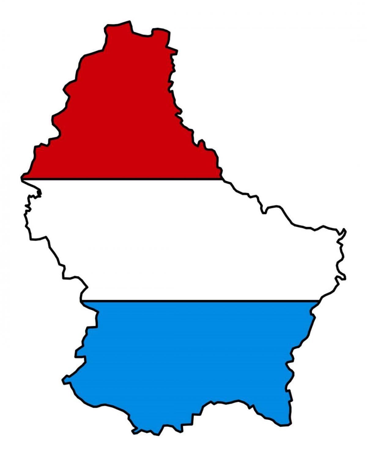 नक्शे के लक्ज़मबर्ग झंडा 