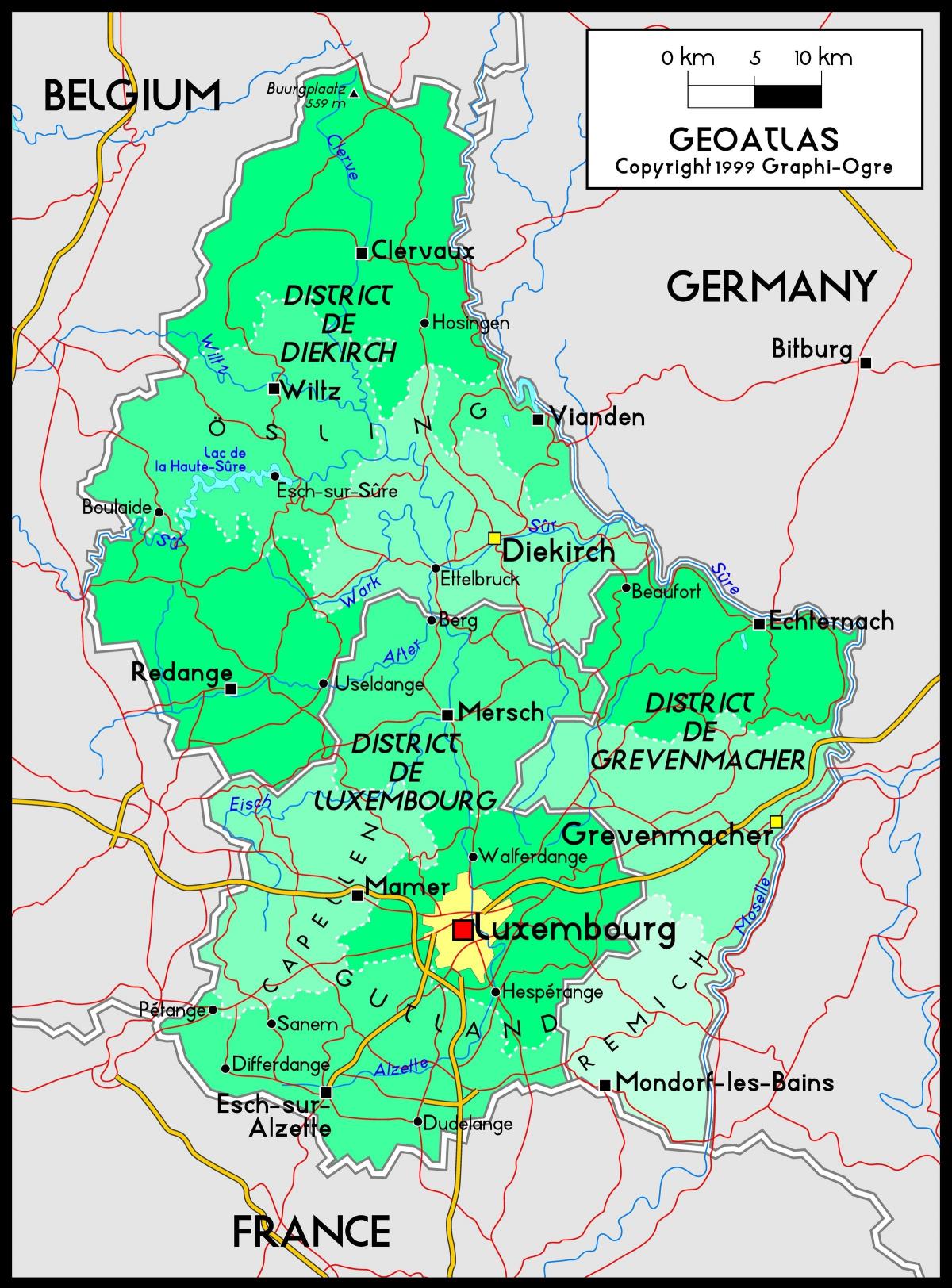 लक्समबर्ग नक्शा स्थान