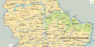 नक्शा लक्समबर्ग के शारीरिक
